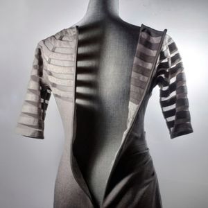 Lela Rose- gray mid length dress- mesh str…